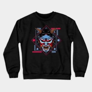 hanya mask japan mecha Crewneck Sweatshirt